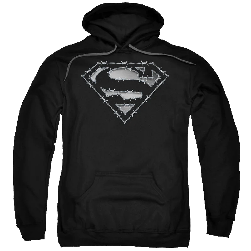 Superman Barbed Wire - Pullover Hoodie Polo Neck Sweater