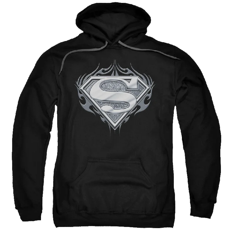 Superman Biker Metal - Pullover Hoodie Port Neck Pullover
