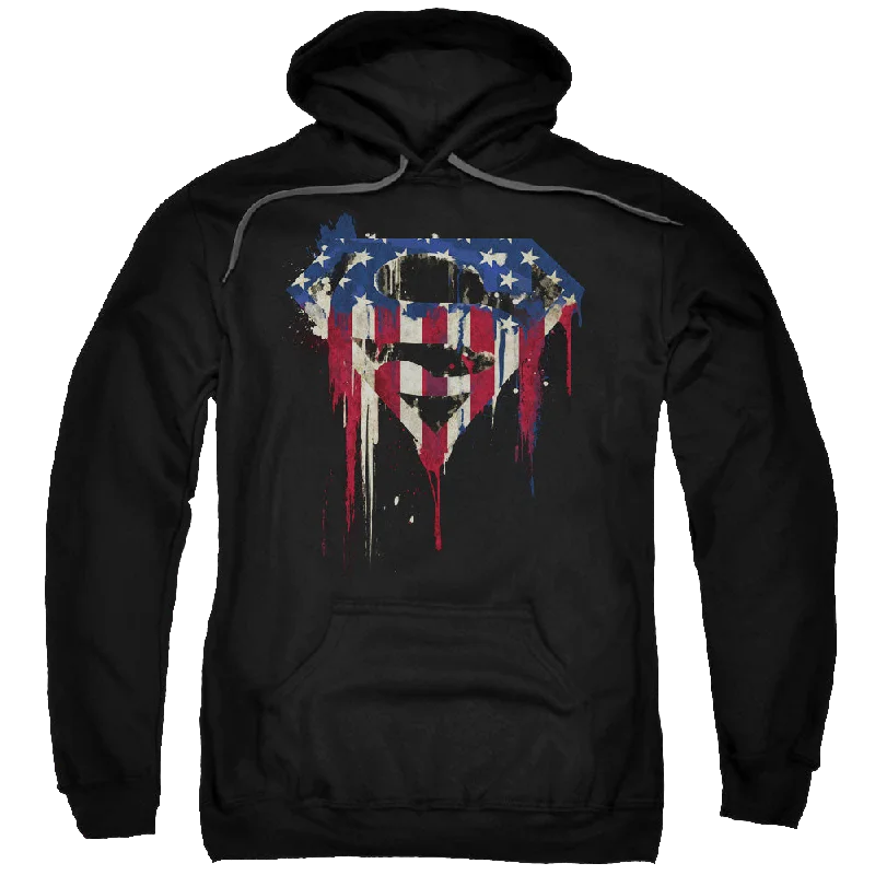 Superman Bleeding Shield - Pullover Hoodie Slim Sleeve Pullover