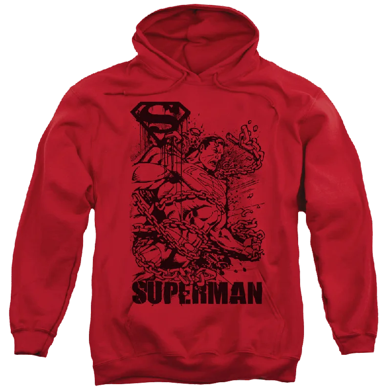 Superman Breaking Chains - Pullover Hoodie Wrist Length Sleeve