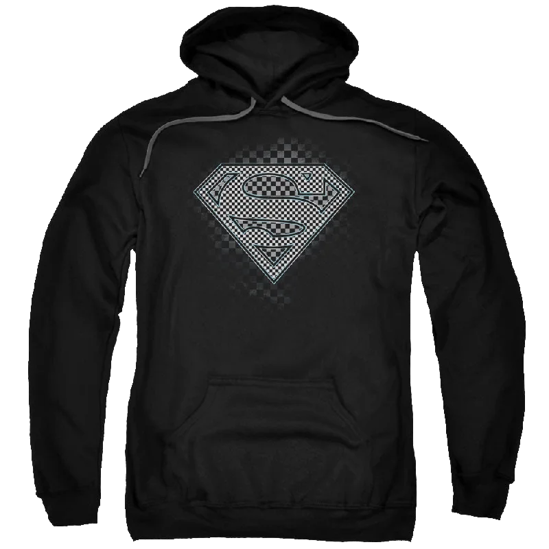Superman Checkerboard - Pullover Hoodie Slim Sleeve Pullover