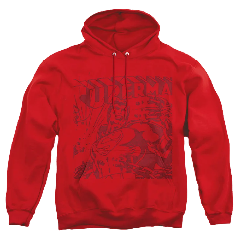 Superman Code Red - Pullover Hoodie Box Sleeve Comfort