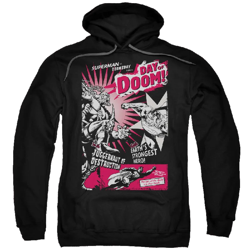 Superman Day Of Doom - Pullover Hoodie Notched Neck Pullover