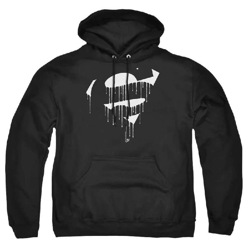 Superman Dripping Shield - Pullover Hoodie Gathered Sleeve Pullover