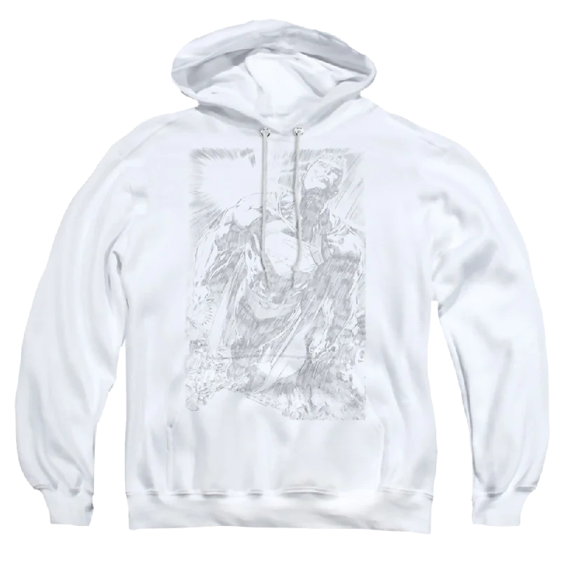 Superman Exploding Space Sketch - Pullover Hoodie Lantern Sleeve Elegant