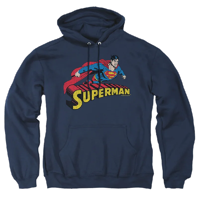 Superman Flying Over - Pullover Hoodie Open Front Cardigan