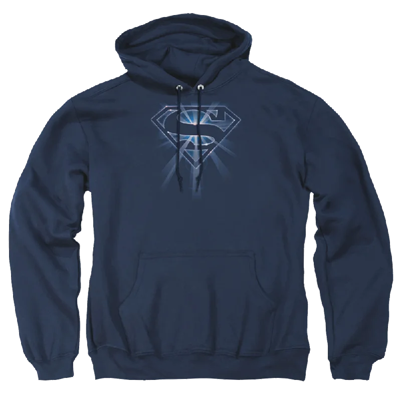 Superman Glowing Shield - Pullover Hoodie Crew Neck Wool
