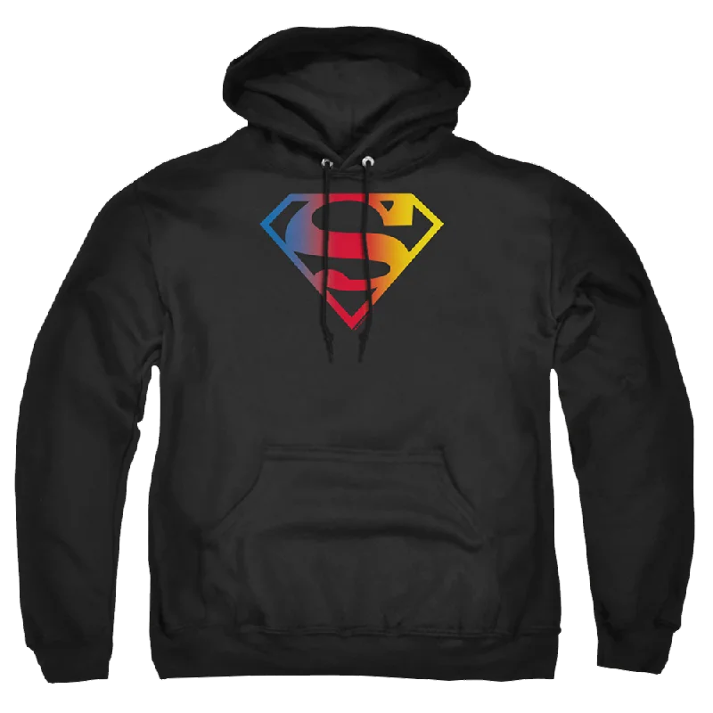 Superman Gradient Superman Logo - Pullover Hoodie Button Front Sweater