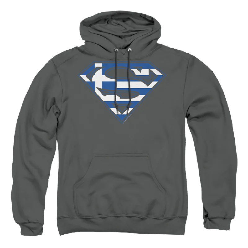 Superman Greek Shield - Pullover Hoodie Cable Knit Chunky