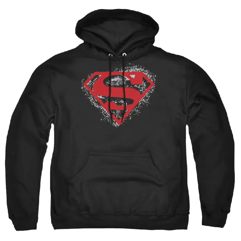 Superman Hardcore Noir Shield - Pullover Hoodie Chunky Knit Pullover