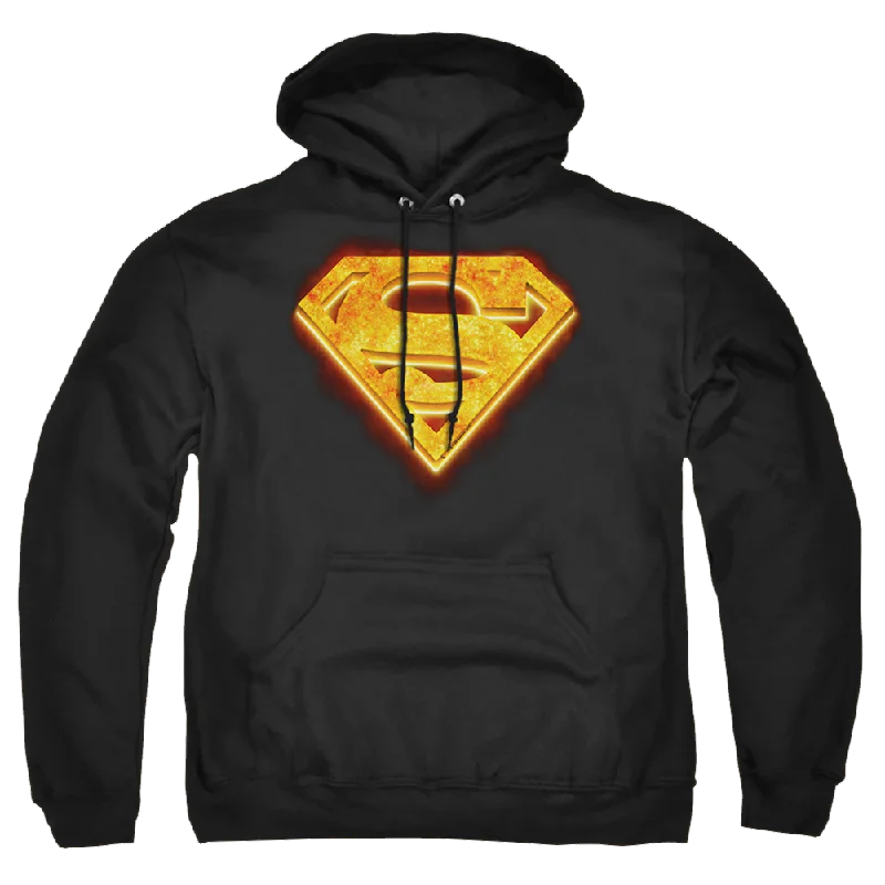 Superman Hot Steel Shield - Pullover Hoodie Wrist Length Sleeve