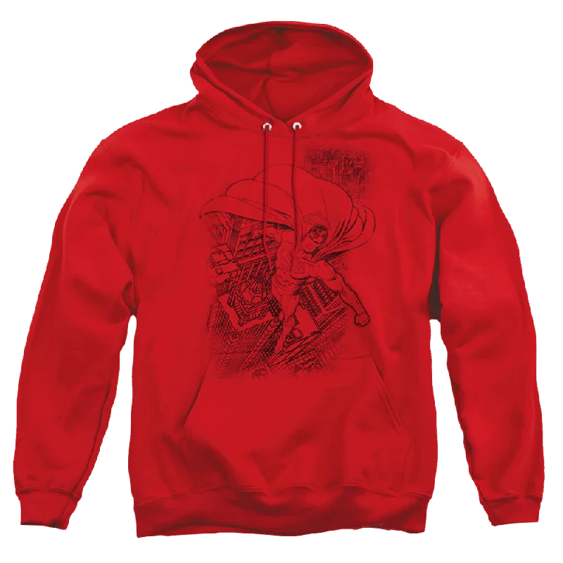Superman In The City - Pullover Hoodie Faux Fur Trim