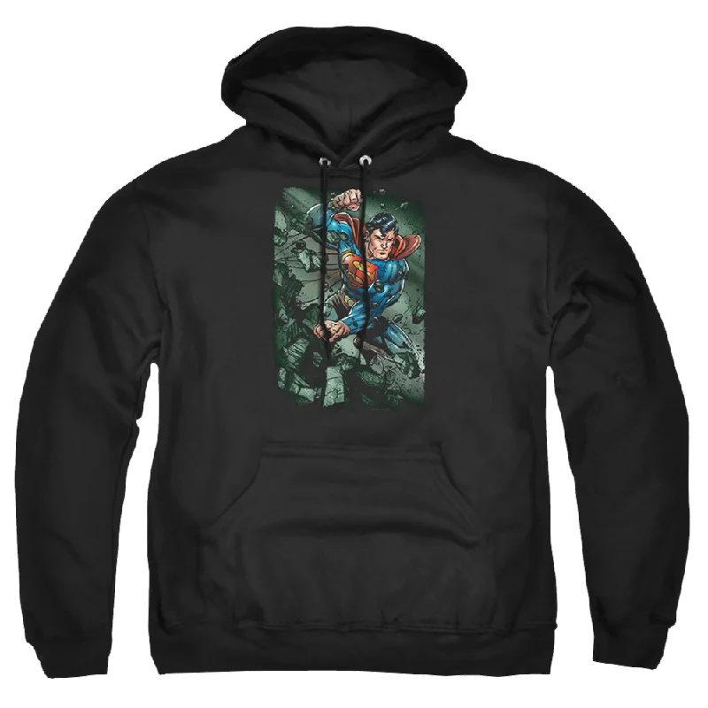 Superman Indestructible - Pullover Hoodie Ribbed Crew Neck