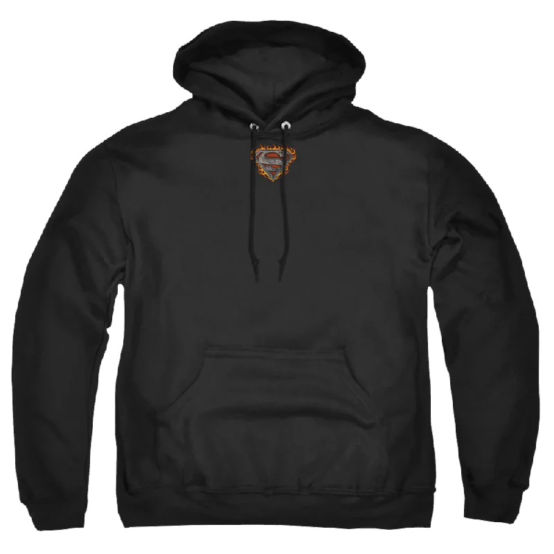 Superman Iron Fire Shield - Pullover Hoodie Square Neck Pullover