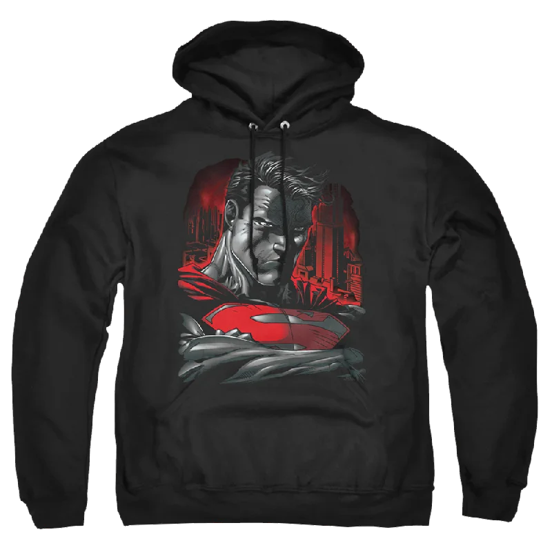 Superman Man Of Steel - Pullover Hoodie Bateau Neck Pullover