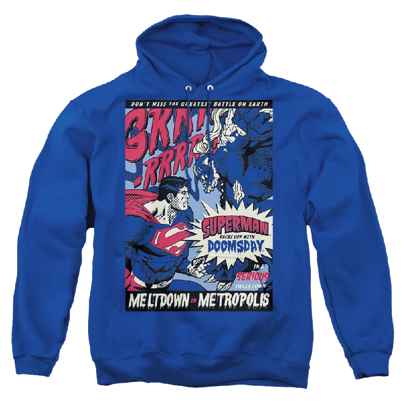 Superman Meltdown - Pullover Hoodie Keyhole Neck Pullover