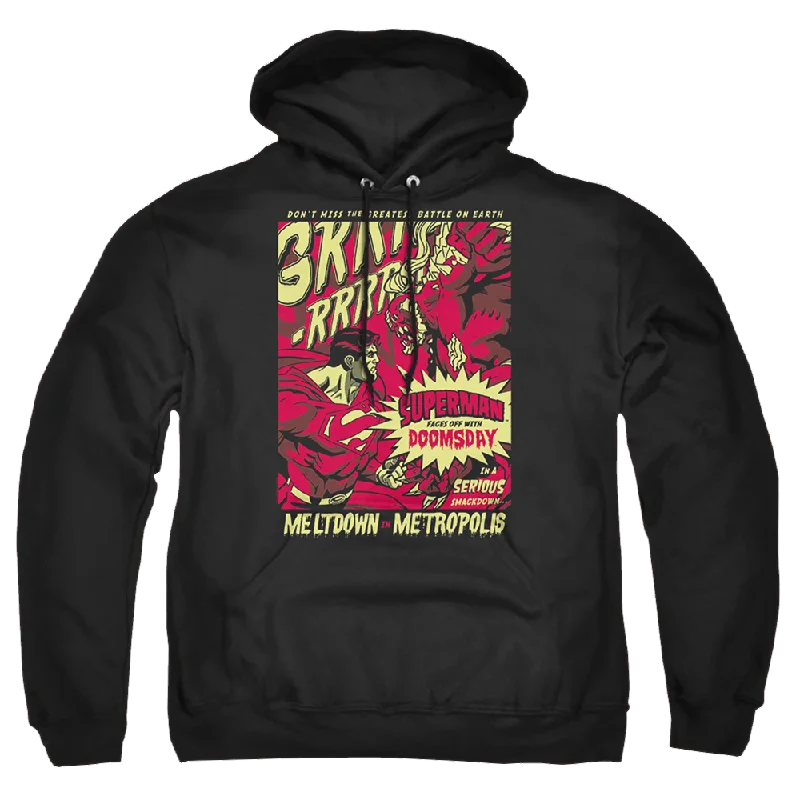 Superman Metropolis Meltdown - Pullover Hoodie Three Quarter Sleeve