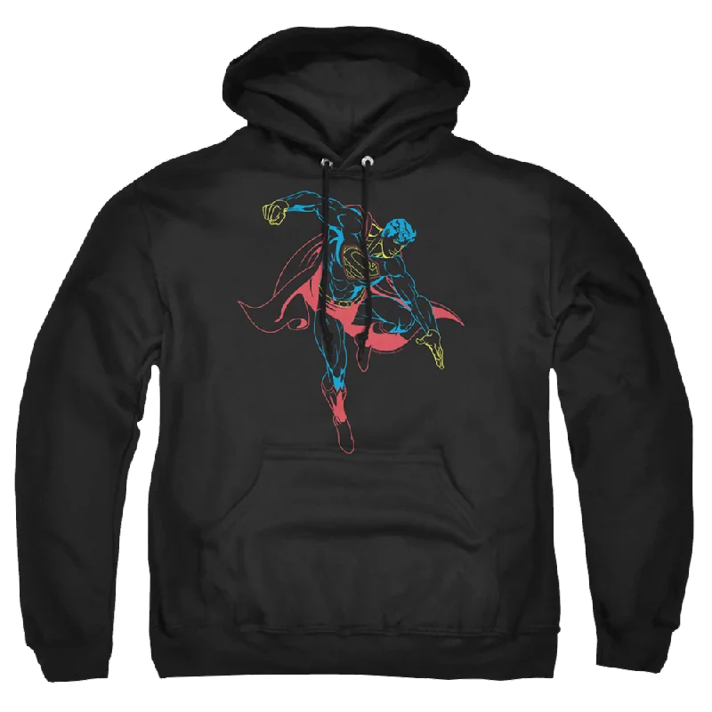 Superman Neon Superman - Pullover Hoodie V-Neck Stylish Pullover
