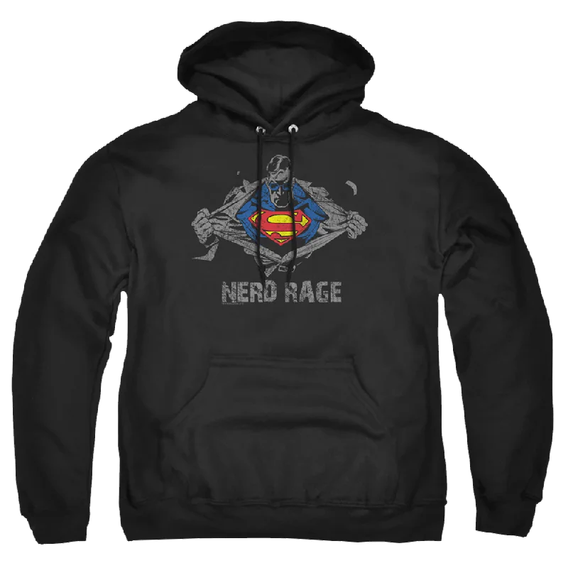 Superman Nerd Rage - Pullover Hoodie Textured Knit Design