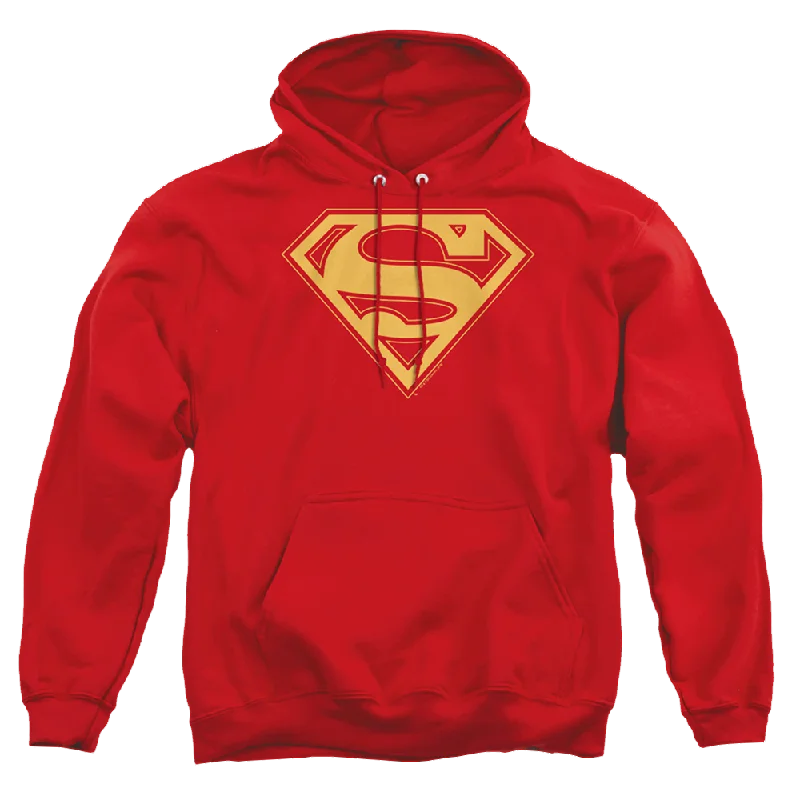 Superman Red & Gold Shield - Pullover Hoodie Thin Wool Pullover