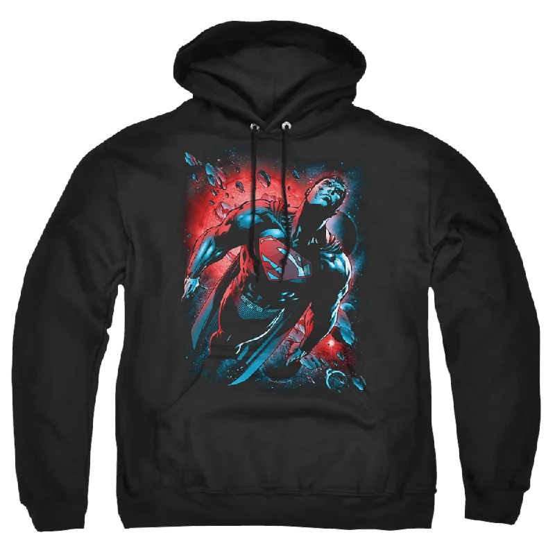 Superman Red Sun - Pullover Hoodie Cold Shoulder Design