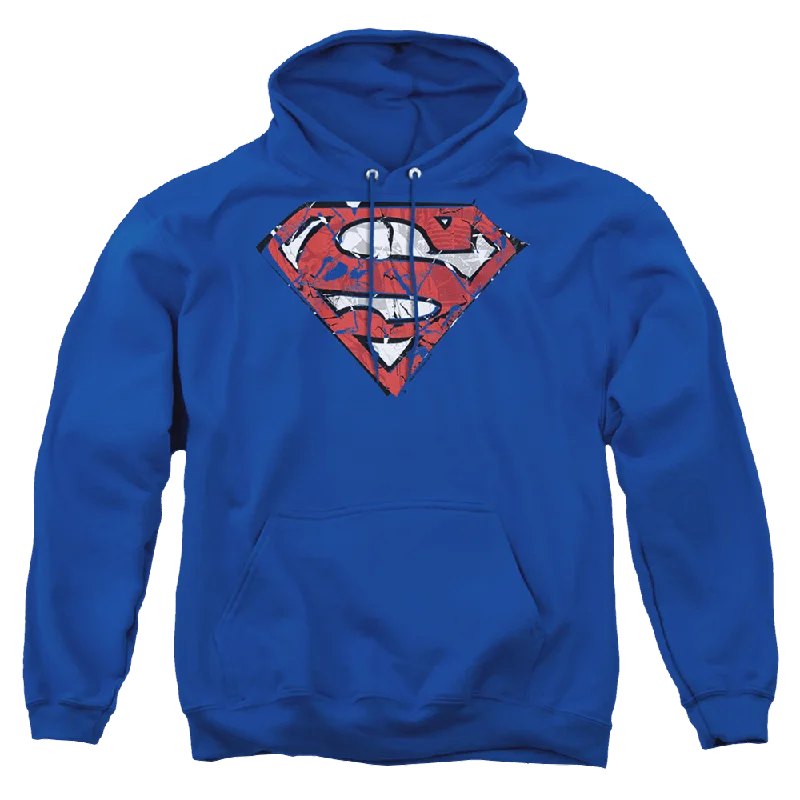 Superman Ripped And Shredded - Pullover Hoodie Ruffled Neck Pullover
