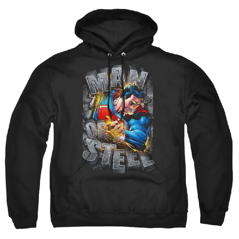 Superman Ripping Steel - Pullover Hoodie Tight Sleeve Top