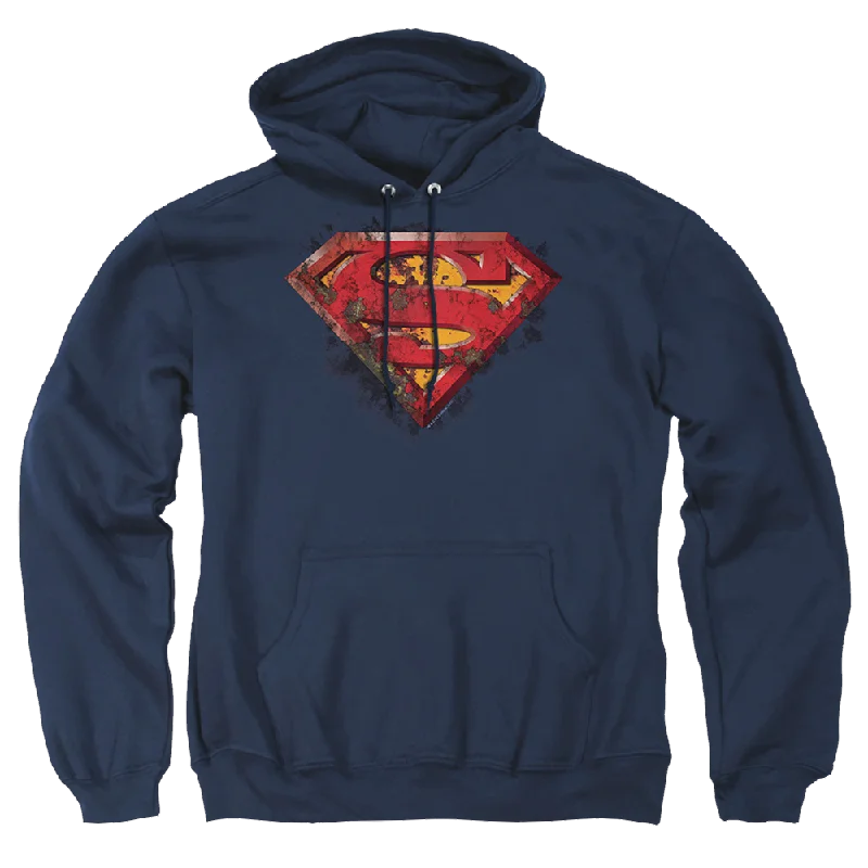 Superman Rusted Shield - Pullover Hoodie Peter Pan Collar