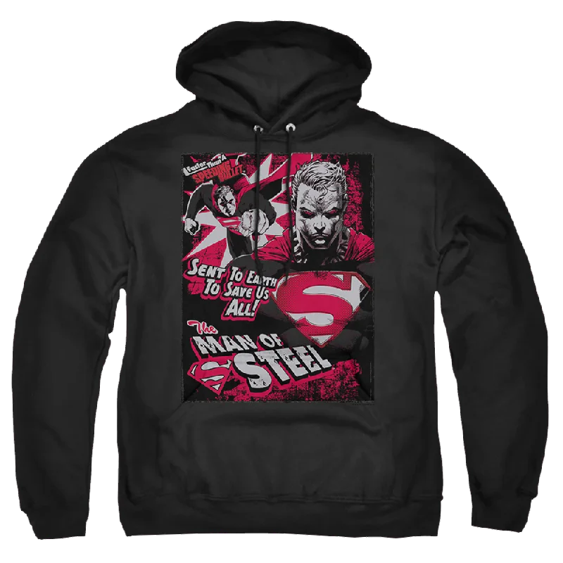Superman Save Us All - Pullover Hoodie Mock Neck Pullover