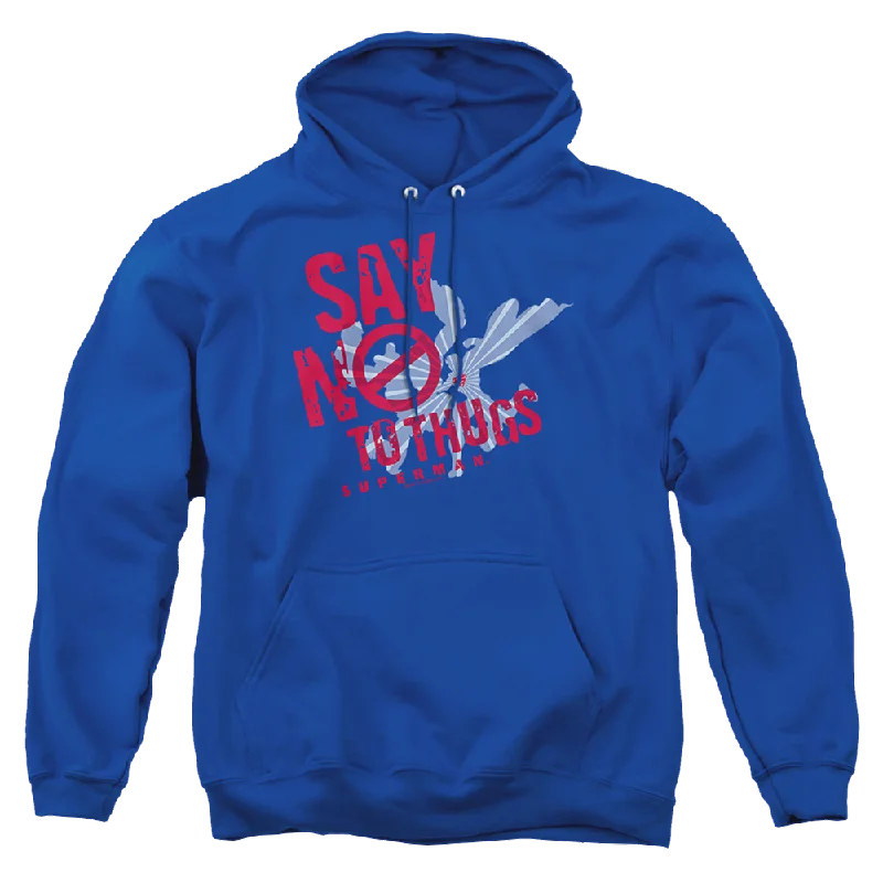 Superman Say No To Thugs - Pullover Hoodie Jewel Neck Pullover
