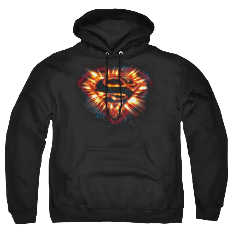 Superman Space Burst Shield - Pullover Hoodie Short Puff Sleeve