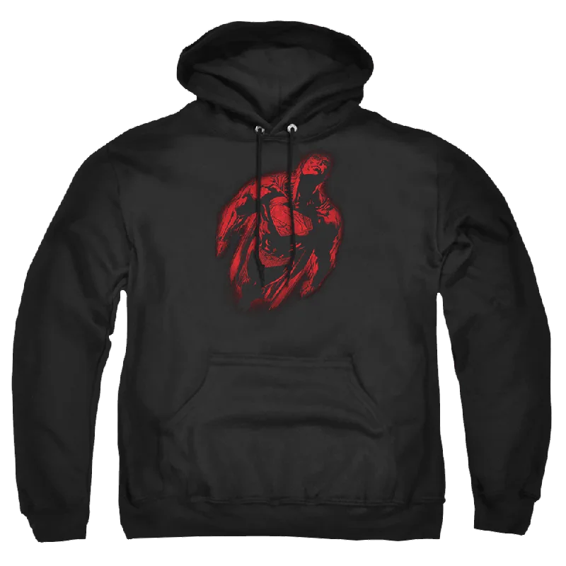Superman Sprayed Supes - Pullover Hoodie Asymmetrical Neck Pullover