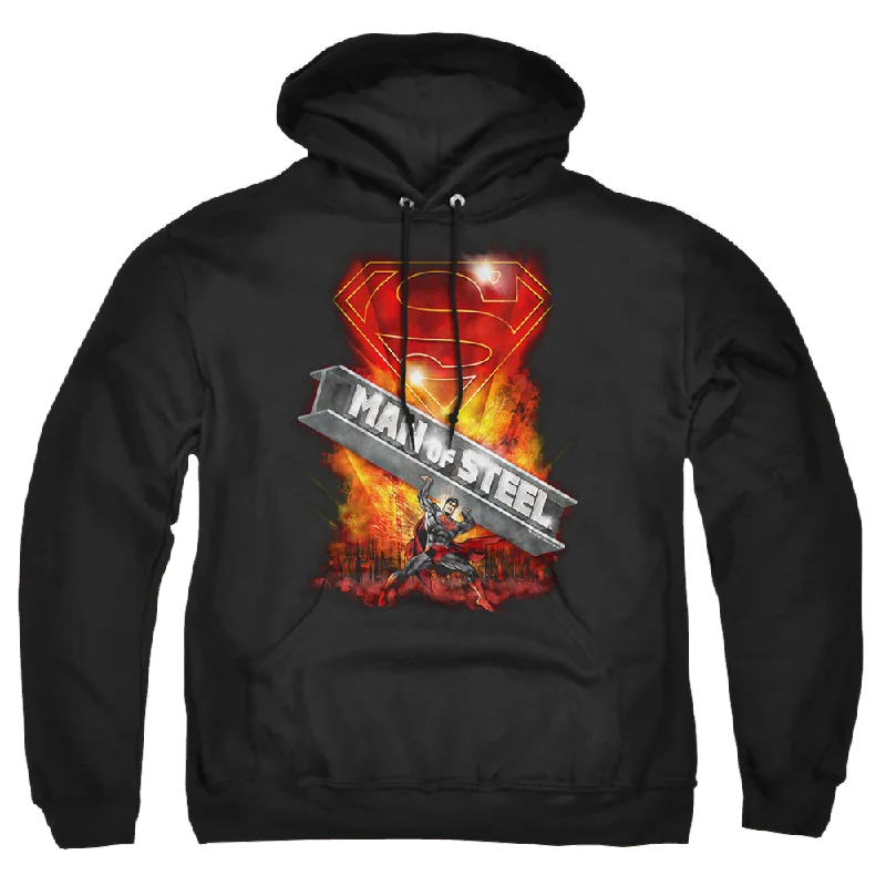 Superman Steel Girder - Pullover Hoodie Spaghetti Sleeve Top
