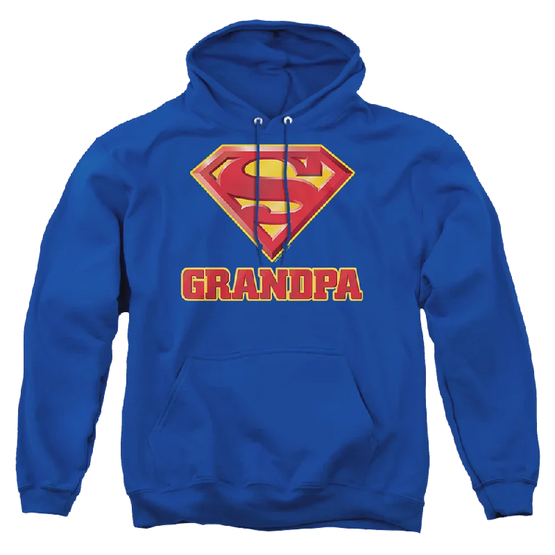 Superman Super Grandpa - Pullover Hoodie Thick Cable Knit