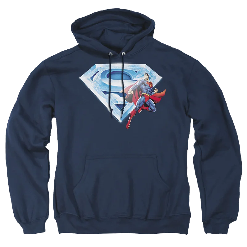 Superman Superman & Crystal Logo - Pullover Hoodie Blouson Sleeve Pullover