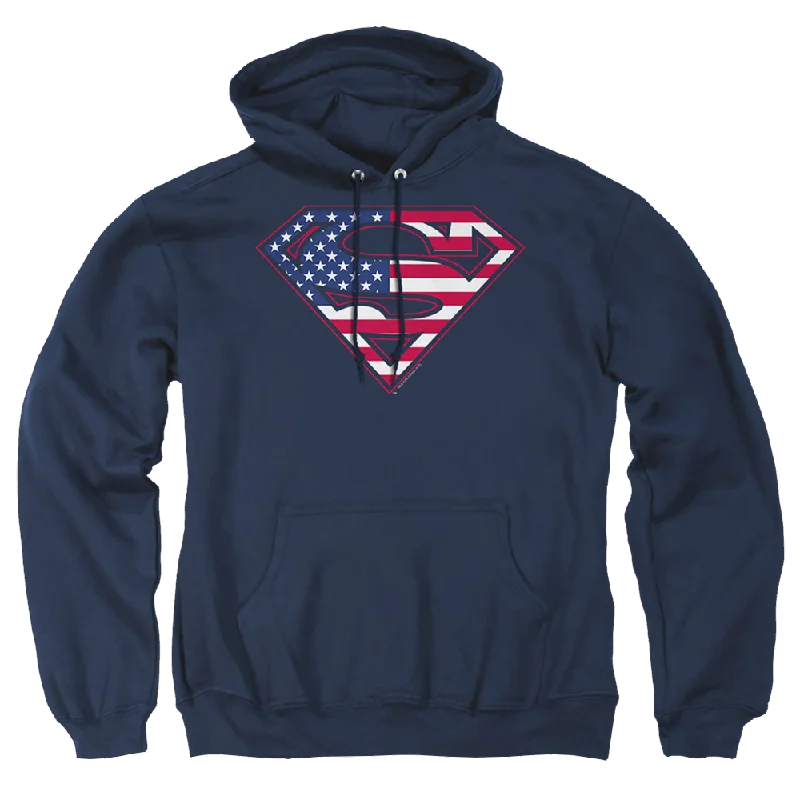 Superman U S Shield - Pullover Hoodie Fine Merino Wool