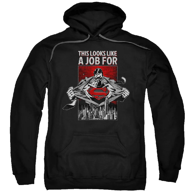 Superman Watchful Eye - Pullover Hoodie Deep Neck Pullover