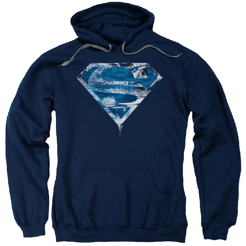 Superman Water Shield - Pullover Hoodie Ruffle Sleeve Feminine