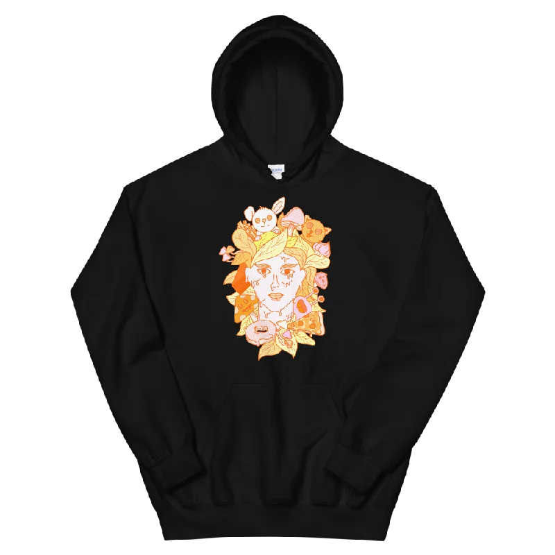 The Trip Graphic Hoodie Hoodie with Button Placket Classic Preppy