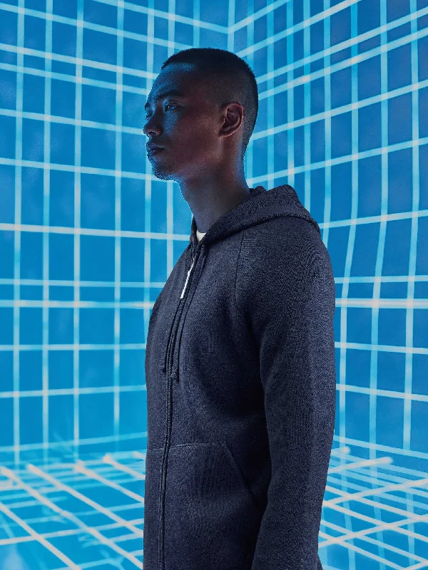 The Zip Hoodie 2.0 - Pacific Blue Hoodie with Slim Fit Tailored Modern