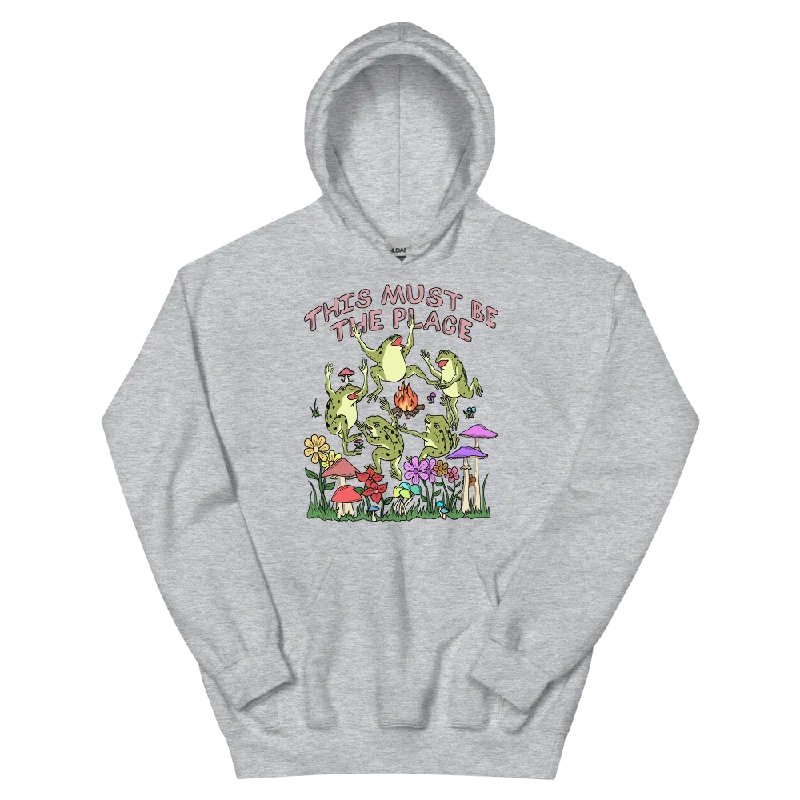 This Must Be The Place Graphic Hoodie Hoodie with Button Classic Timeless