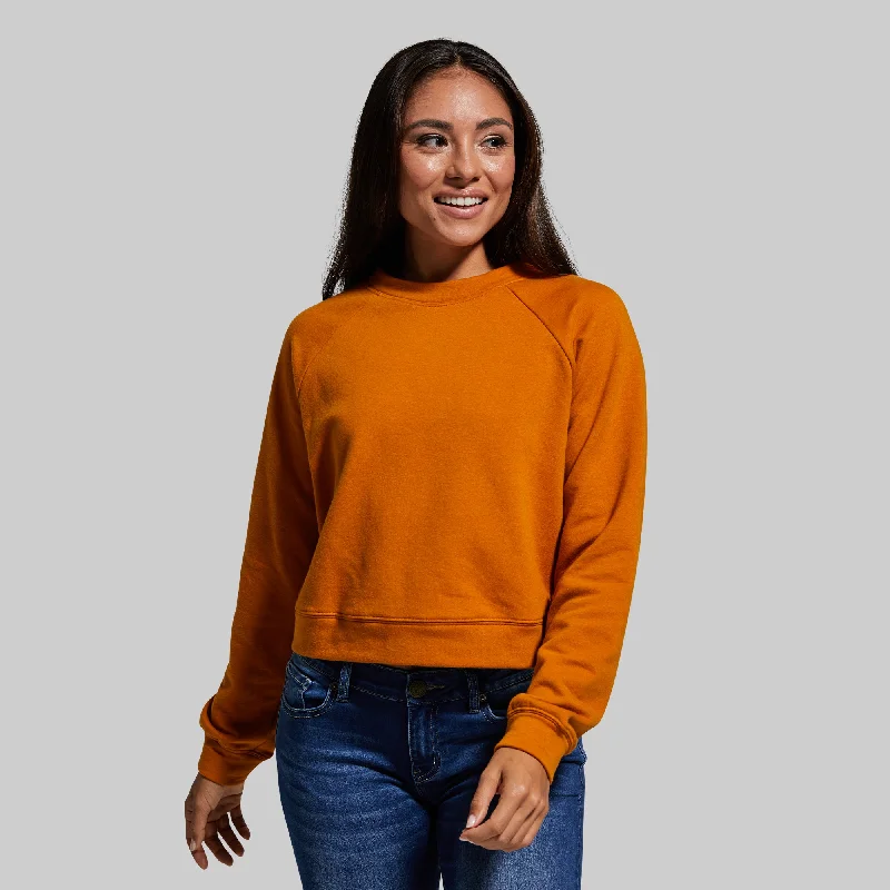 Unmatched Cropped Crew Sweatshirt (Honey Ginger) Hoodie with Full-Zip Functional Layering Unmatched Cropped Crew Sweatshirt (Honey Ginger) Hoodie with Full-Zip Functional Layering
