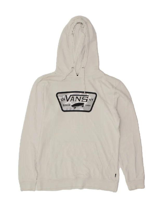 VANS Mens Graphic Hoodie Jumper Medium White Cotton Hoodie with Hood Adjustable Protection VANS Mens Graphic Hoodie Jumper Medium White Cotton Hoodie with Hood Adjustable Protection