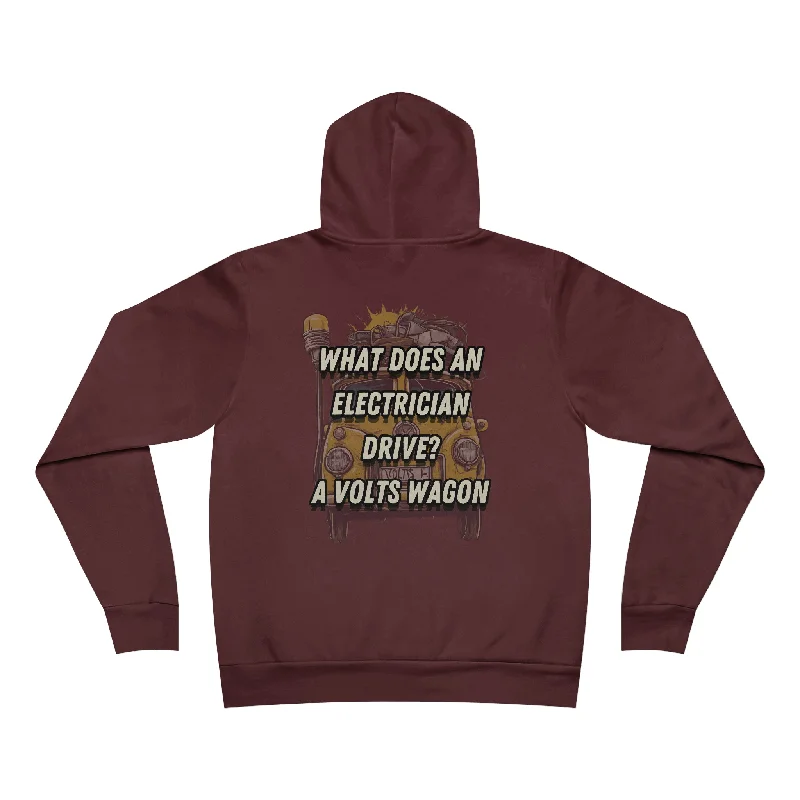 Volts Wagon GTG Automation Color Logo Hoodie Hoodie with Side Slits Relaxed Casual