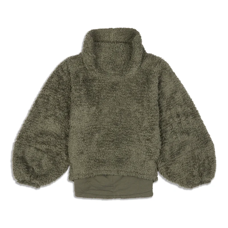 Warm Restore Sherpa Pullover - Resale One Shoulder Top