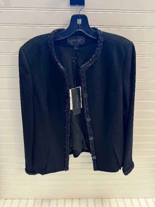 Blazer By Carlisle In Black, Size: 4 Linen Women's Suit
