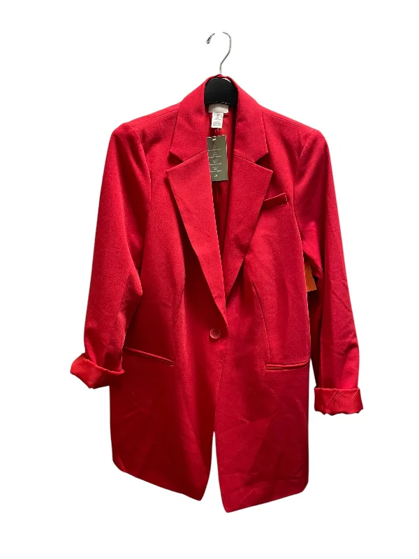Blazer By H&m In Red, Size: L Women's Custom Jacket