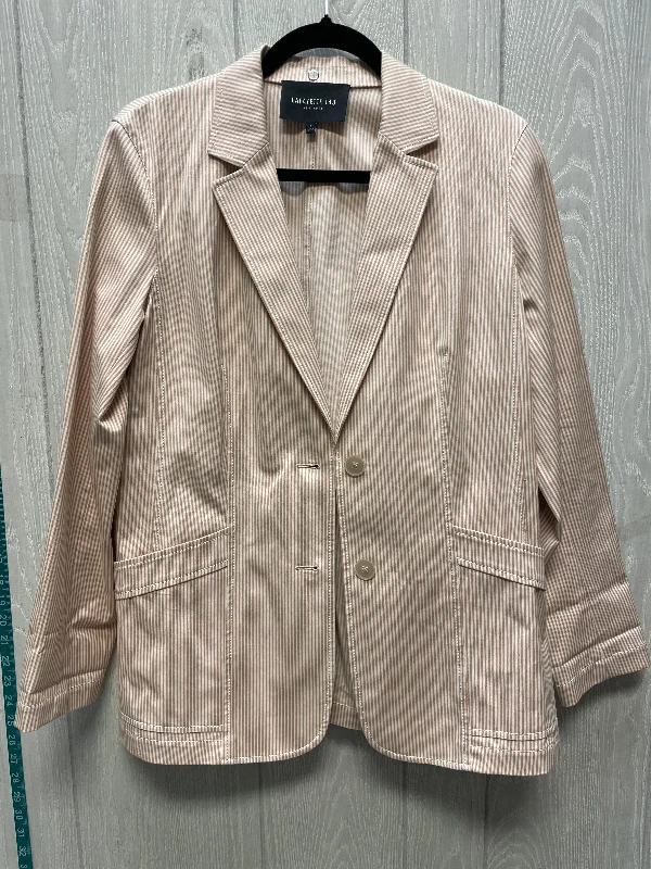 Blazer Designer By Lafayette 148 In Cream & Tan, Size: M Women's Print Jacket