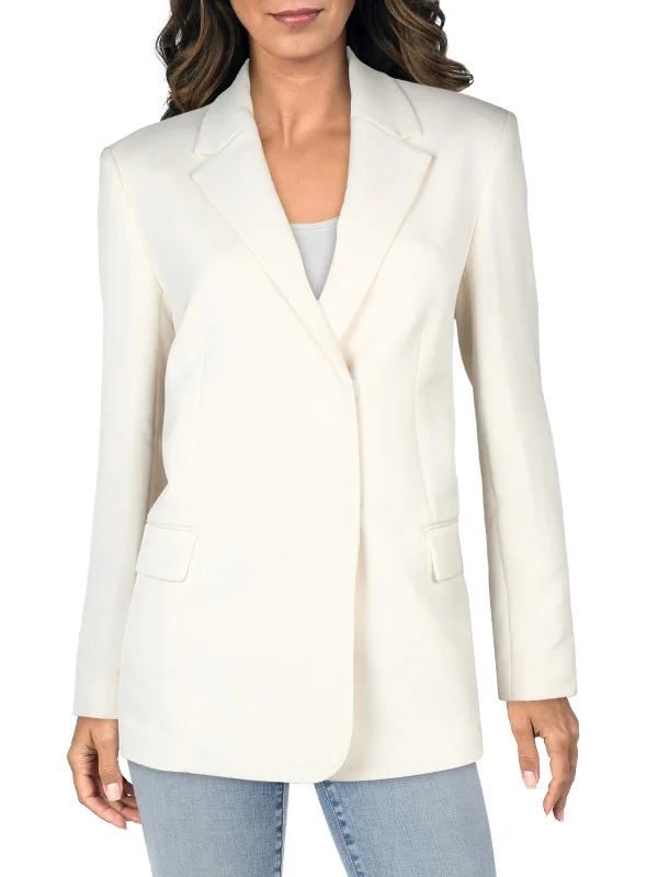 Clean Slim Womens Oxford Crepe Suit Separate Two-Button Blazer Women's Vintage Jacket