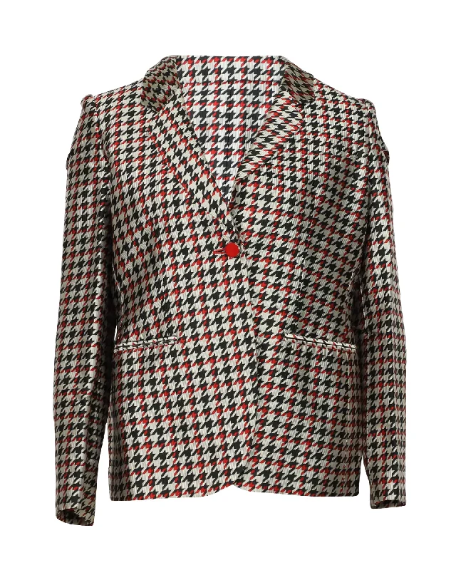 Giorgio Armani Houndstooth Blazer in Multicolor Silk Milan Custom Blazer